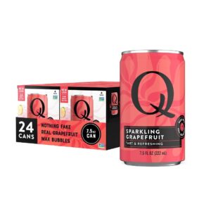 Q SPARKLING GRAPEFRUIT with Real Grapefruits, Ideal for Cocktails & Mocktails- Made with Real Ingredients, Perfectly Carbonated, & Less Sweet - 100 Calories per Can - 7.5 Fl oz...
